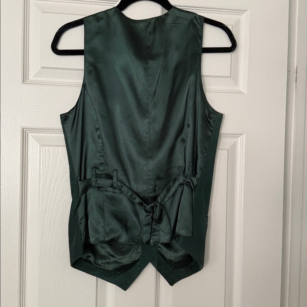 Vintage Nordstrom Forest Green Women's leather suede vest - Picture 5 of 5